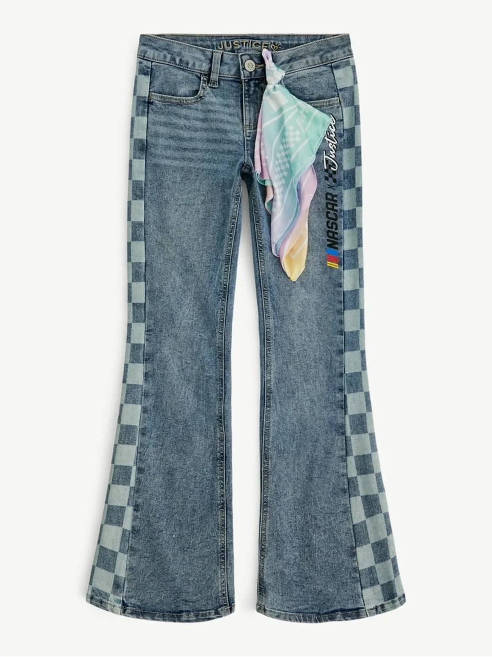 NASCAR Justice Girls’ Denim Jeans w/ Bandana — Size 8 — NWT